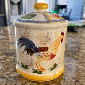 Colorful Rooster Ceramic Canister